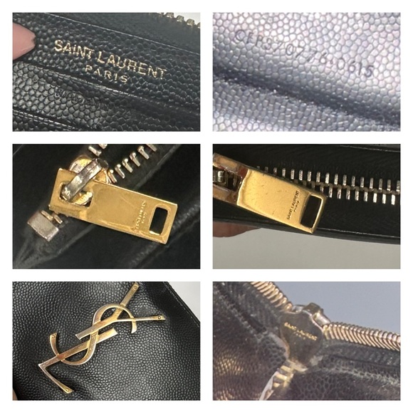 💯 YSL Saint Laurent Black Leather Zippered Wallet on Chain w/ auth cert - Picture 8 of 13